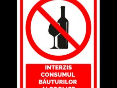 Indicator pentru interzis consumul bauturilor alcoolice